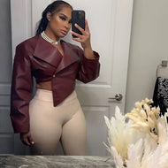 Berry Bold Crop Leather Jacket